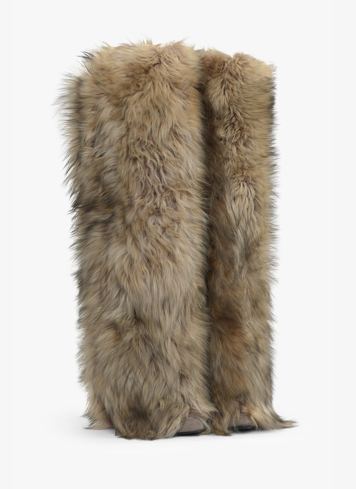DECOLLETE CUISSARDES IN LONG HAIRED LAMBSKIN ALAÏA SAND/BLACK DECOLLETE CUISSARDES IN LONG HAIRED LAMBSKIN